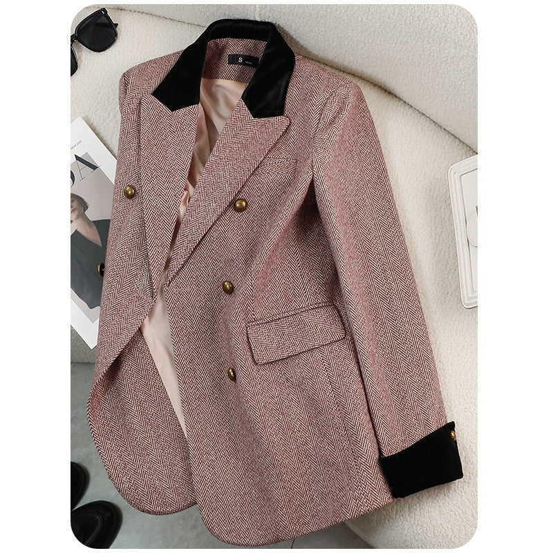 Casual Striped Blazer Jacket for Women – Trendy Lightweight Business Casual Suit Coat