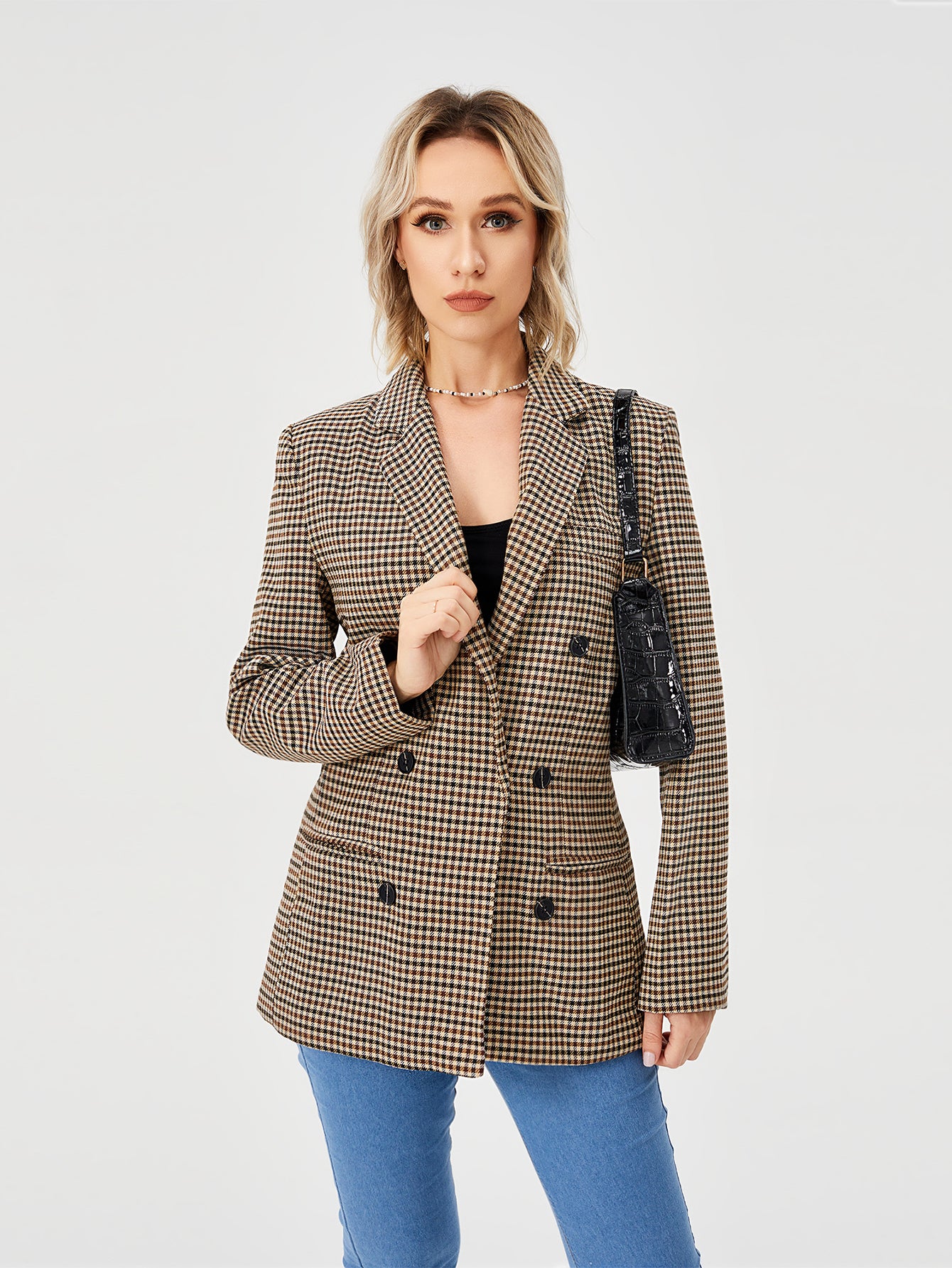 Women’s Casual Work Office Blazer Jacket – Long Sleeve Lapel Business Casual Blazer for Women