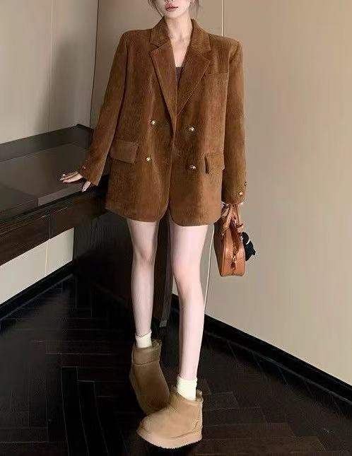 Retro Fleece-Lined Winter Coat for Women – Warm Cotton Casual Jacket 2025