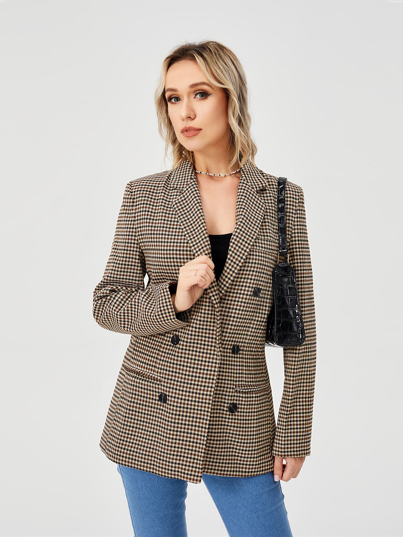 Women’s Casual Work Office Blazer Jacket – Long Sleeve Lapel Business Casual Blazer for Women