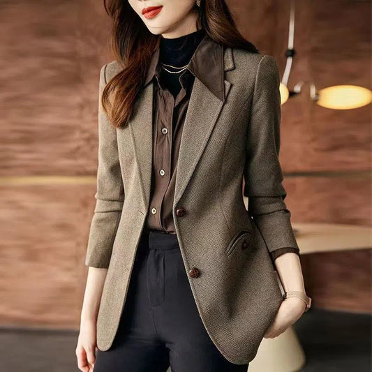 Women’s Wool Blend Blazer Jacket – Chic Tailored Fall Winter Fashion Blazer for Work & Casual Outfits