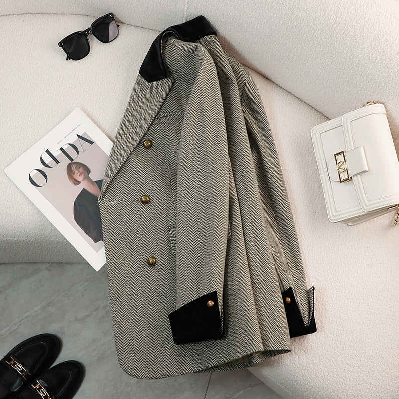 Casual Striped Blazer Jacket for Women – Trendy Lightweight Business Casual Suit Coat