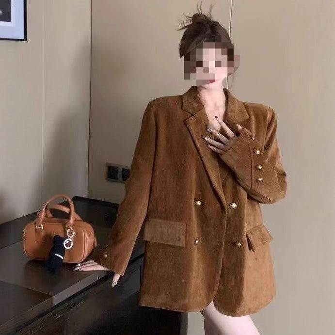 Retro Fleece-Lined Winter Coat for Women – Warm Cotton Casual Jacket 2025