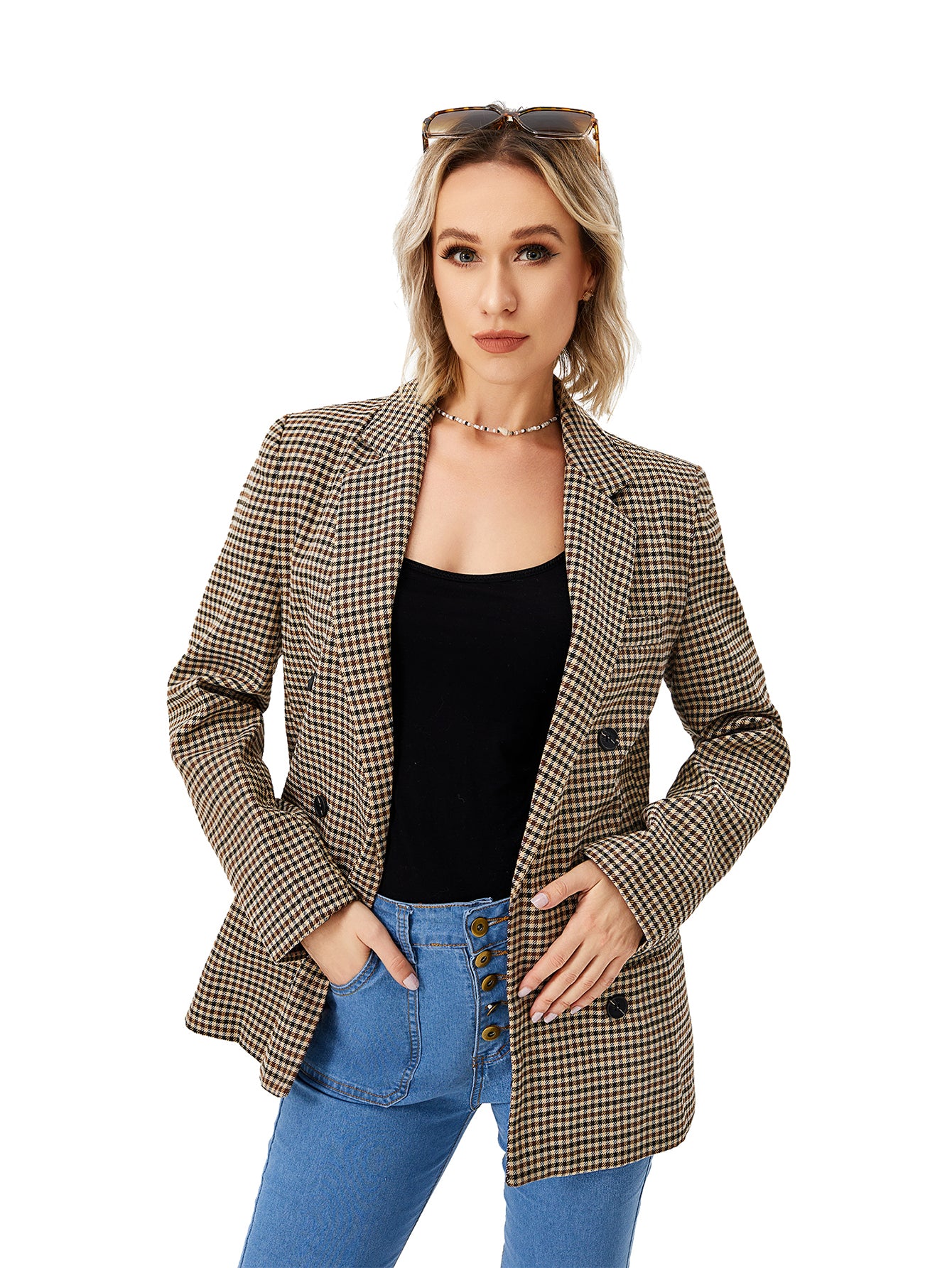 Women’s Casual Work Office Blazer Jacket – Long Sleeve Lapel Business Casual Blazer for Women