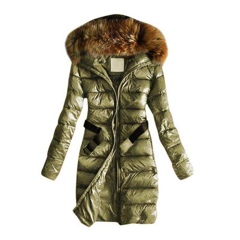 Women’s Mid-Length Cotton Down Puffer Jacket – Warm Lightweight Winter Coat for Women