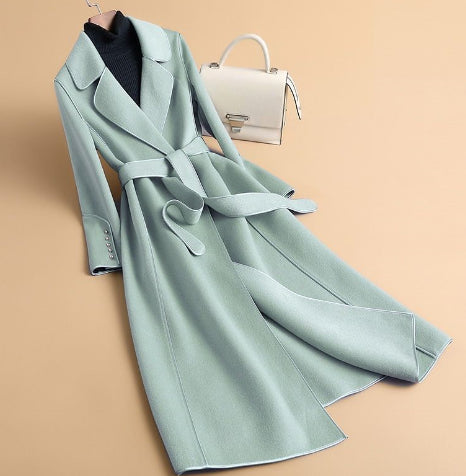 Women’s Luxury Wool Blend Long Coat – Elegant Winter Trench for Women