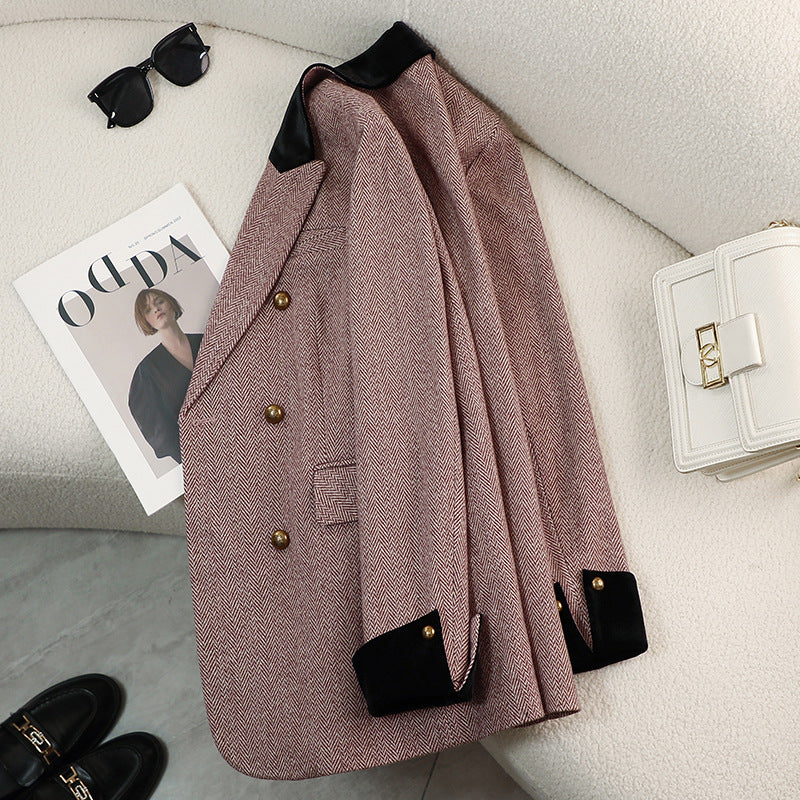 Casual Striped Blazer Jacket for Women – Trendy Lightweight Business Casual Suit Coat