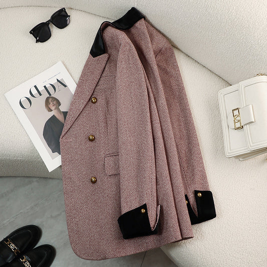 Casual Striped Blazer Jacket for Women – Trendy Lightweight Business Casual Suit Coat