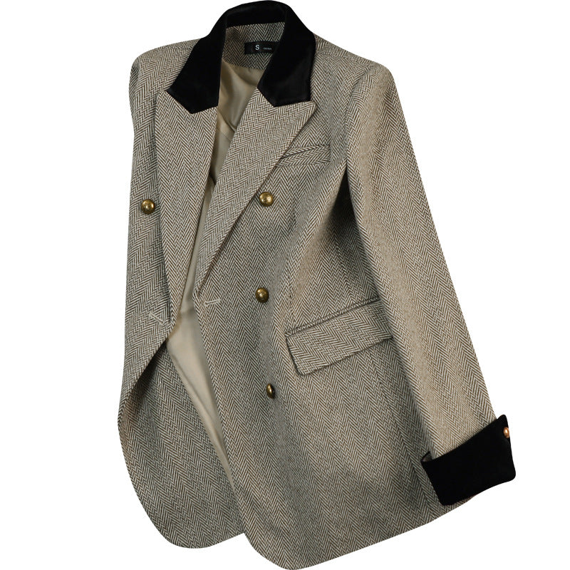 Casual Striped Blazer Jacket for Women – Trendy Lightweight Business Casual Suit Coat