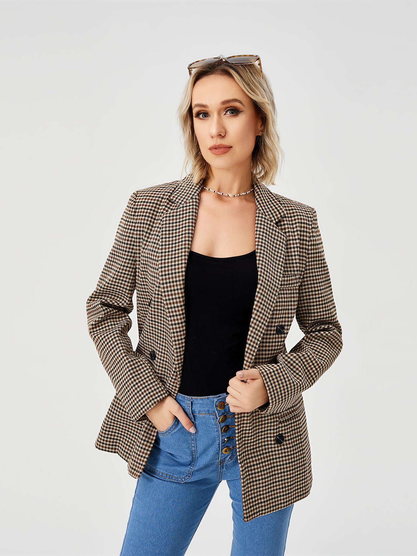 Women’s Casual Work Office Blazer Jacket – Long Sleeve Lapel Business Casual Blazer for Women