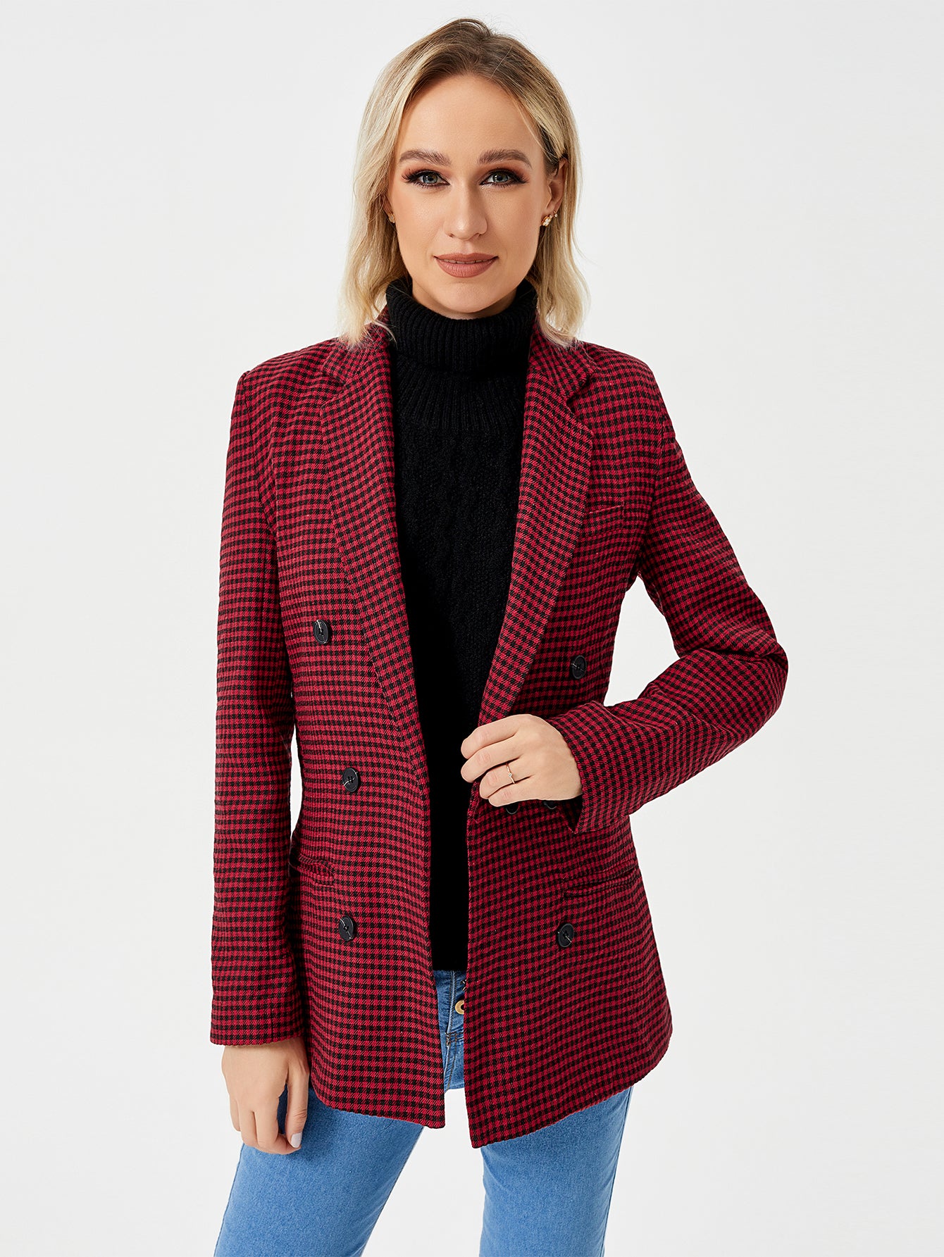 Women’s Casual Work Office Blazer Jacket – Long Sleeve Lapel Business Casual Blazer for Women