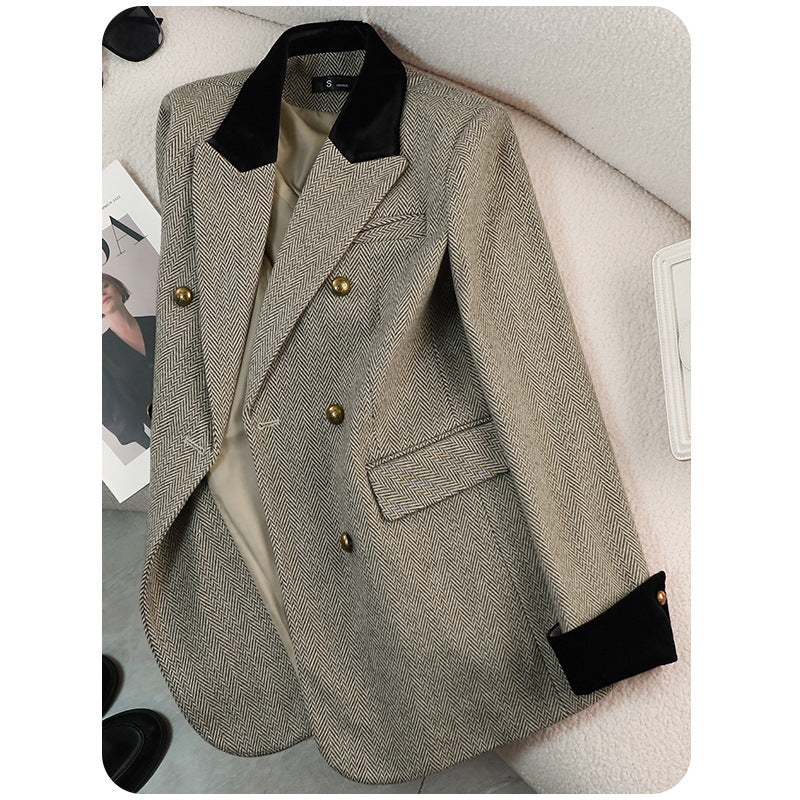 Casual Striped Blazer Jacket for Women – Trendy Lightweight Business Casual Suit Coat