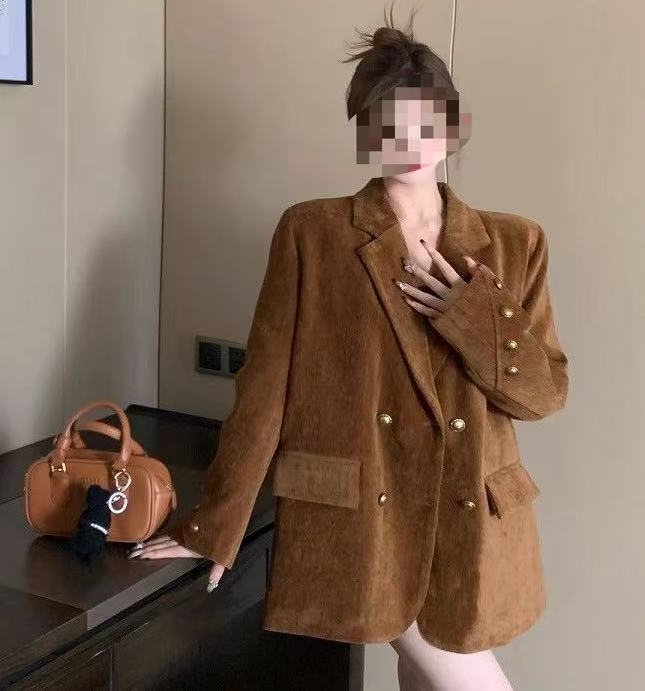 Retro Fleece-Lined Winter Coat for Women – Warm Cotton Casual Jacket 2025