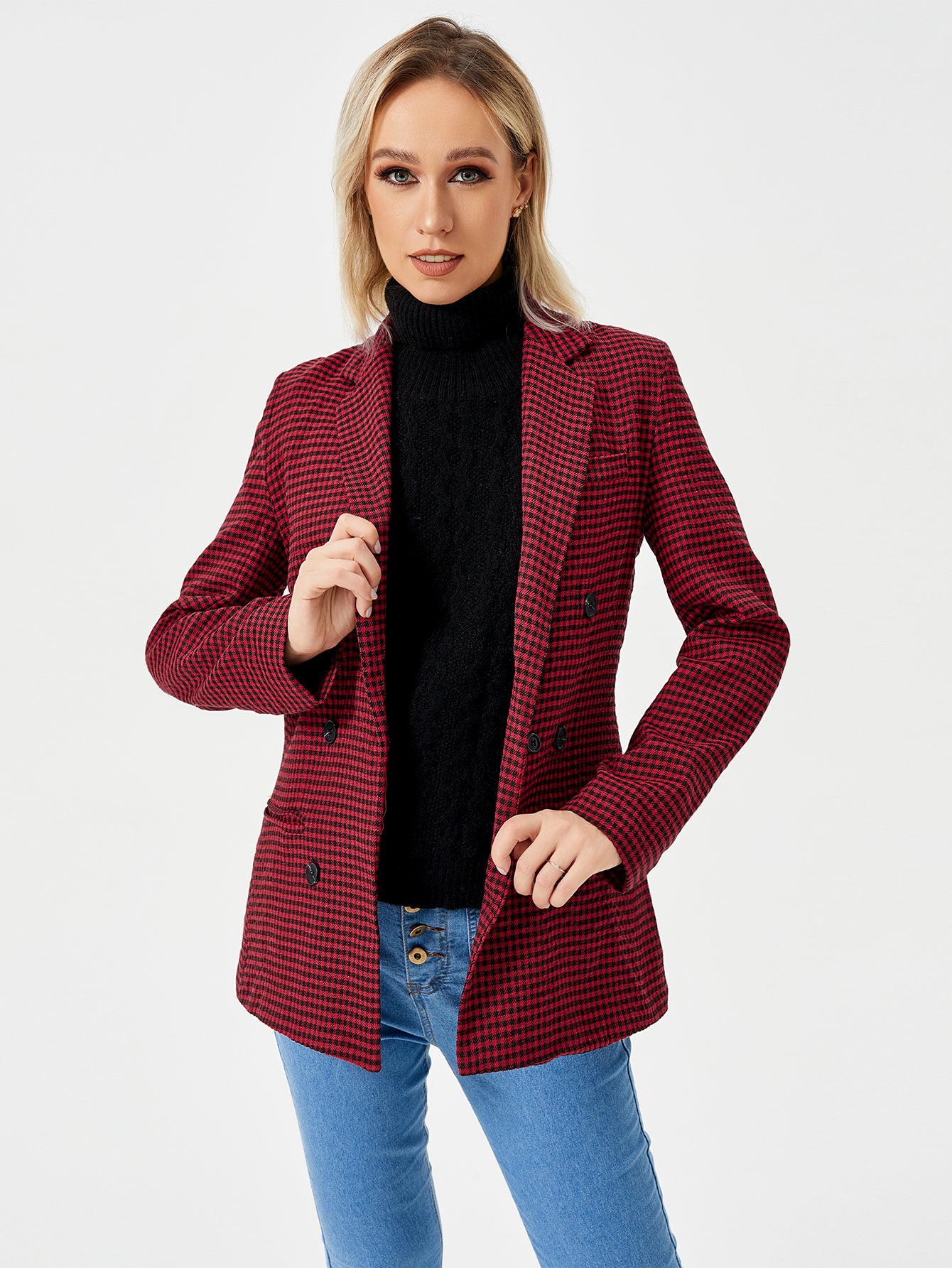 Women’s Casual Work Office Blazer Jacket – Long Sleeve Lapel Business Casual Blazer for Women